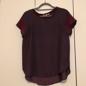 High low style paisley print blouse